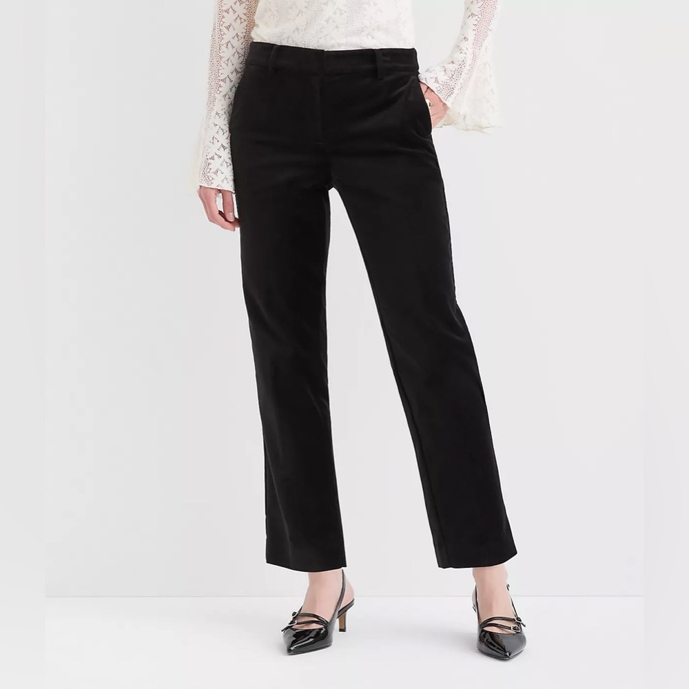 LOFT NWT Black Velvet The Riviera Slim Pants